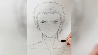 How to draw Zoro Easy | Zoro sketch ONE PIECE | drawing process #howtodrawanime #drawanime #zoro