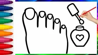 Coloring for children Foot Rainbow - colorful feet | drawing for children | #kidsvideo #art #drawing