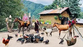Rural Life in Northern Iran | Crafting Traditional Leather Bags for Yogurt & Butter