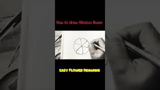 How to draw Hibiscus flower || Easy flower drawing #drawing #hibiscus #flower #ytshorts #shorts