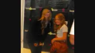 Avril Lavigne with fans at Boathouse in Canada
