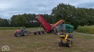 Mais hakselen | Loonbedrijf Janssen | Overladen op vrachtwagens