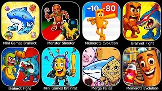 Mini Games Brainrot Challenge,Memerots Evolution Run,Merge Fellas,Monster Shooter Survival FPS