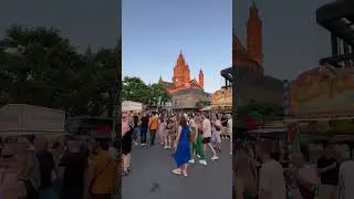 The busy crowd in summer evening.@ Johannes fest - Mainz