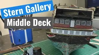 Santisima Trinidad - Part 24 - Stern Gallery 4 (Middle deck, 3d Printed and paint chipping effects)