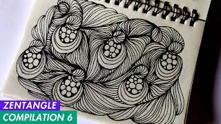 Relaxing Zendoodle Art for Beginners | Zentangle Art Compilation 6