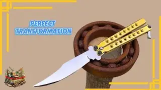 Turning Scrap Bearing Steel Into A Razor-Sharp Butterfly Knife | A DIY Restoration