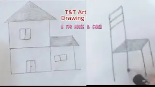 House & Chair Drawing with H Letter || Pencil Drawing ||👧 easy Drawing Technique