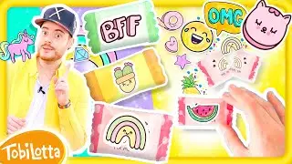DIY GESCHENKE Basteln Kawaii Sticker TobiLotta Kindern einfache Bastelideen Kinderkanal Basteln