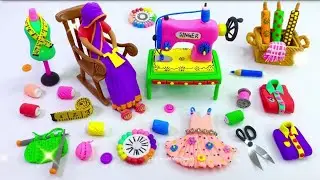 @Dolliyon How to Make Polymer Clay Miniature Sewing Machine Set/clay seshilai machine kaise banaen
