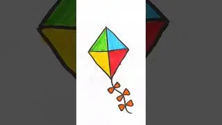 Easy Drawing Kite 🪁 for Kids Tollders #kidsvideo #drawing