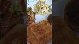 English Breakfast | Scrambled Eggs | Veg Kabab | Saute Veggies | Brown Toasted Bread | Easy Recipe
