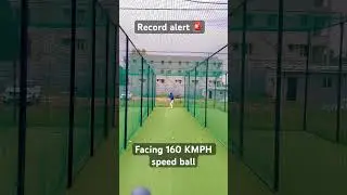 Record alert🚨facing160 KMPH speed ball on the bowling machine #cricket #speed #shorts #ipl #record