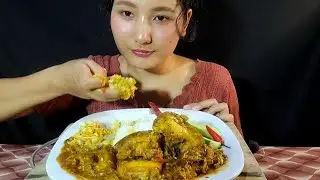 Eating delicious pork with taro flower mukbang eating 😋 