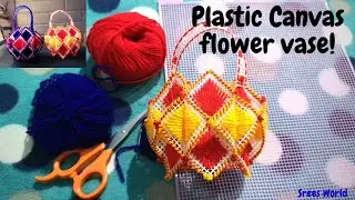 How to make flower vase using plastic canvas for beginners in malayalam | Srees World
