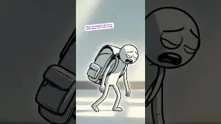 Stick Figure Backpack Too Heavy 🎒😠 | Stickman Animation #Shorts