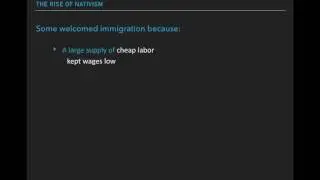 The Rise of Nativism
