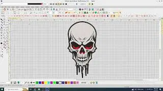 Dripping Skull Embroidery Design | Horror Goth Skull Stitch for Jackets & Patches