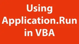 Using Application Run in Excel VBA || 2021