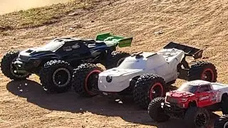 KRATON 8S VS TRAXXAS XRT ON THE MEGA DEATH RAMP!! FALCON BMX BASHING!!🔥🔥🔥🔥