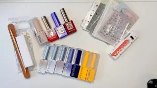 Korean gel polish & stickers haul and try on [Saracen- MAYOUR, From The Nail, Cloud] ASMR, calm bgm