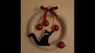 Pinterest Christmas Cat Wreath tutorial 🎄