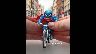 Spiderman men on a bike , squish it #asmr #marvel #squishys #squishable #spidermantoys