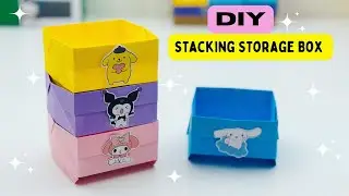 DIY MINI PAPER Stacking Storage Stand / PAPER CRAFT/ Small Storage Box DIY / Desk Organizer Stand