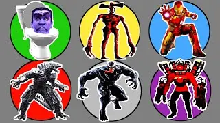 Spin Wheel !! Skibidi Toilet vs Macha Godzilla, Venom, Speakerman, Iron Man, Siren Head