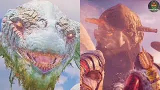 THAMUR GIANT Vs WORLD SERPENT | HOW WORLD SERPENT KILLS HIM - GOD OF WAR 4 - ULTRA HD.