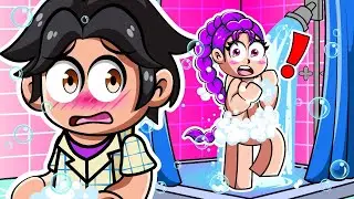JINU es ATRAPADO en el BAÑO JUNTO a RUMI por 24 HORAS en ROBLOX!💙😍