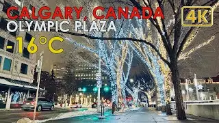 -16&deg;C Extreme Cold and Walking Around Olympic Plaza Calgary Canada
