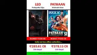 Leo vs Pathaan movie 🔥🧐 10 Days India net collection ‼️ #shorts #viral #trending #reels #ytshorts
