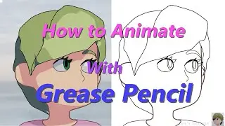 [Blender] How to animate with Blender Grease Pencil. Interpolate sequence is also explained!