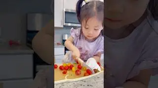 Practical Life Kitchen Activity-Zuo is very passionate about reality cutting. #shorts #cooking #fun