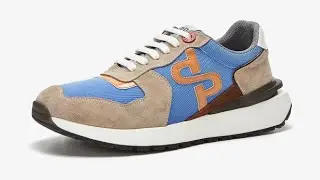 Opp France Lace-Up Suede Blue Sneaker Shoes for Men