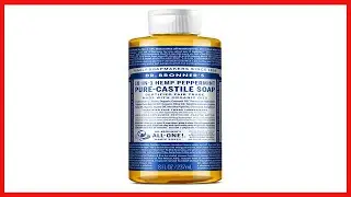 Dr  Bronner&rsquo;s   Pure Castile Liquid Soap Peppermint, 8 ounce   Made with Organic Oils, 18 in 1 Use