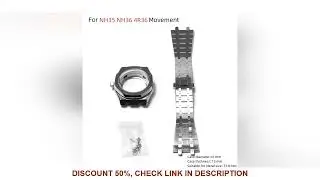 41mm Stainless Steel Sapphire Glass Watch Case Strap for NH35 NH36 4R36 Movement Watches Accessories