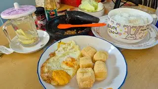 tahu goreng ceplok telur mata sapi sarapan pagi ku