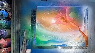 Painting Cherry Blossom | Free hand technique with spray by Spray Art Eden