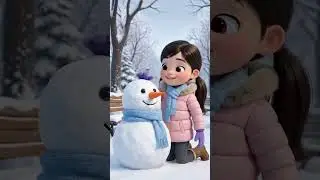 Cute girl playing in the snow ❄ #storytime #cartoon #animation #disney