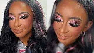 FULL GLAM  SOFT PICK GLITTER CUT CREASE: PROM TUTORIAL IG:@raiwynnbeauty
