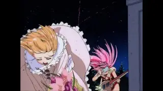 Flower girl blasted by a wind gust - Macross 7 (E1, 1994)