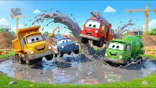 Super Car Wash Song! 🧼 Learn Colors with Construction Vehicles | Nursery Rhymes & Kids Songs