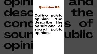 FPSC Section Officer Promotional Exam | Political Science 2016 Q5 Outline | Public Opinion