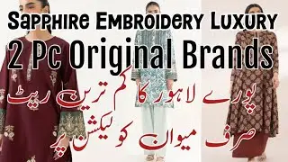 Sapphire embroidery Luxury 2pc  Original Brands - Meewan Collection 