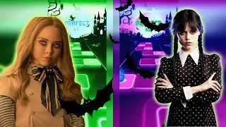 Megan M3GAN vs Wednesday Addams Song |Tiles Hop EDM Rush