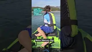 Caiaque Leader 1090 com motor mercury 5 hp.