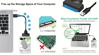 SATA to USB 3.0 adapter cable suitable for 2.5-inch hard drives/solid state drives compatible w UASP