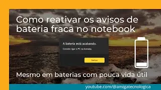 Como reativar o aviso de bateria fraca no seu notebook - mesmo em baterias com pouca vida útil
